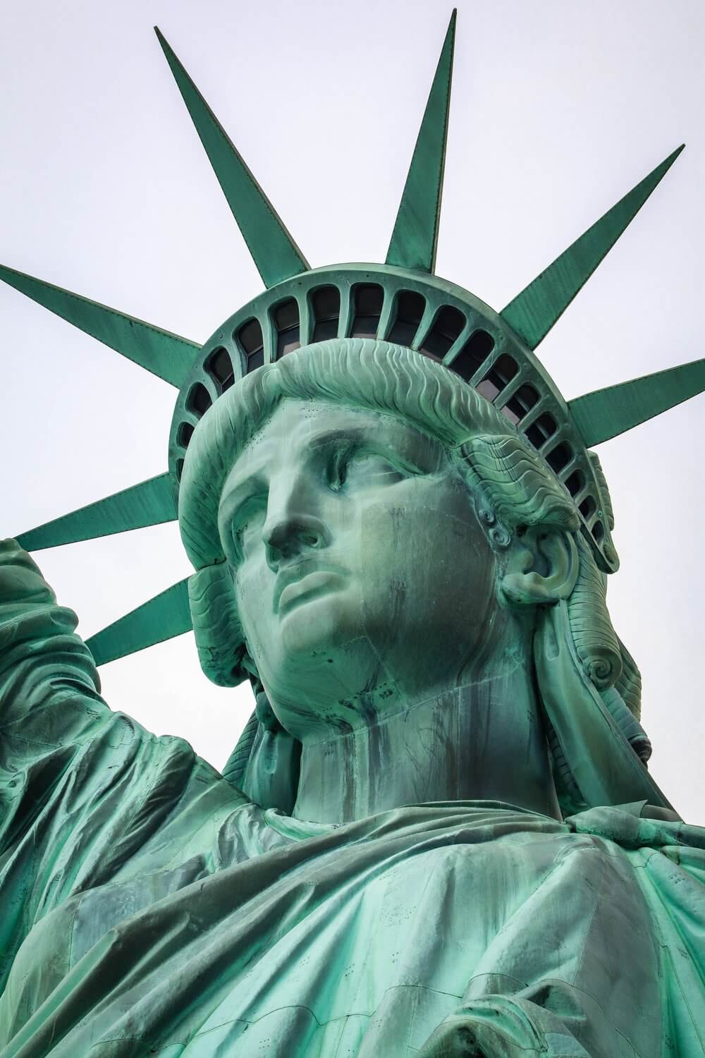 Close up of the Statue of Liberty in New York City