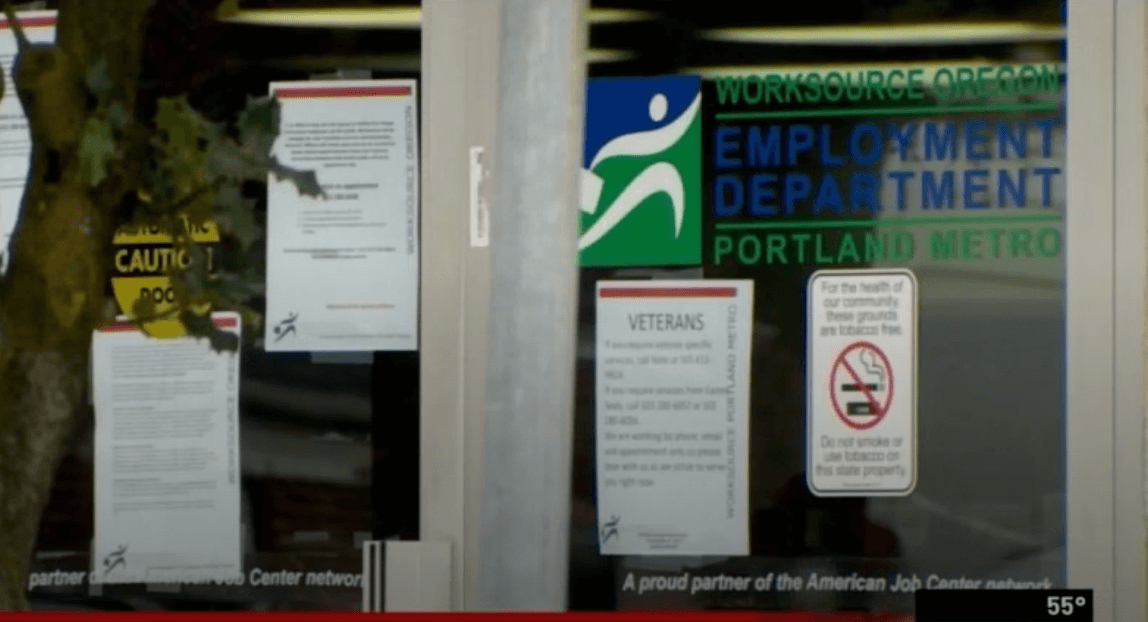 Door outside Oregon Metro employment department