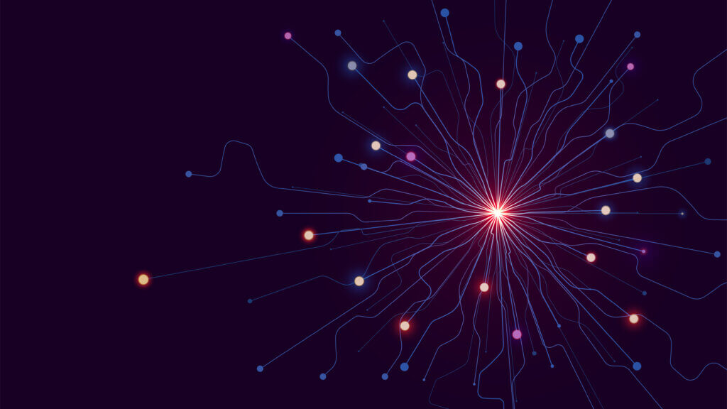 Abstract nodes lines big data connection vector background