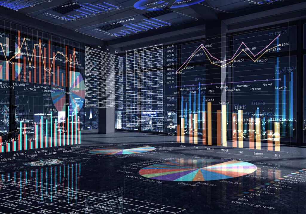 Advanced financial data analytics and market trends visualization.